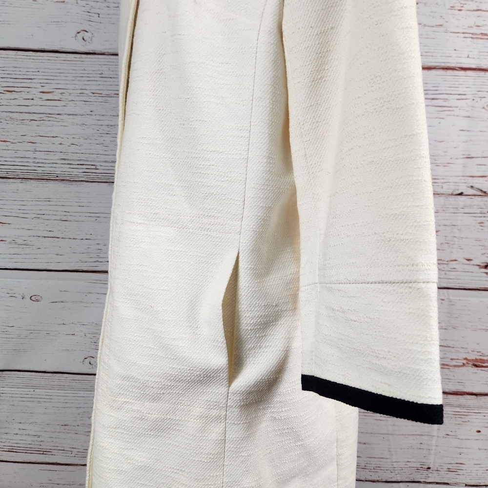 TALBOTS Twill Knit Jacket Ivory and Black Size 10 New With Tags - Picture 5 of 8
